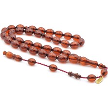 Murty99 Hakkı Usta Imzalı Beyzi Kesim Fırınlı Sıkma Kehribar Tesbih