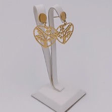 Hena Çelik Gold Gönül Ağacı Model Küpe