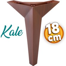 Badem10 Kale Lüks Mobilya Kanepe Sehpa Tv Ünitesi Koltuk Ayağı 18 Cm Kahverengi Ahşap Desenli Baza Ayakları