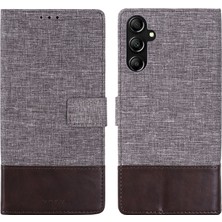 Cool-M Samsung Galaxy A14 4g / 5g Canvas Pu Deri Ekleme Telefon Kılıf Cüzdan Stand Kapağı (Yurt Dışından)