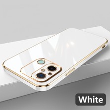 MTK Moveteck Xiaomi Redmi 12C Uyumlu Kılıf Kamera Korumalı Parlak Gold Altın Kenarlı Yumuşak Renkli Silikon Kapak