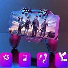 Coofbe 1200 mAh Bataryalı Uzun Şarjlı 6 Parmak Telefon Soğutucu Gamepad LED Işıklı Telefon Soğutucu