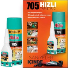 Akfix 705 Hızlı Yapıştırıcı 200ml. + 50 Gr. Universal Spreyli Hızlı Yapıştırıcı