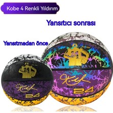 Fusite Basketbol Topu Kobe Bryant Renkli Şimşek Işıklı Işıklı Basketbol No. 7 Yakışıklı Aşınmaya Dayanıklı Basketbol (Yurt Dışından)