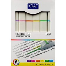 Kraf Yassı Gövde Keçe Uçlu Işaretleme Kalem Seti 6'lı Canlı Renk Seçenekleriyle