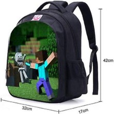 Htun Minecraft Su Geçirmez Çocuk Sırt (Renk 11) Çantası (Yurt Dışından)