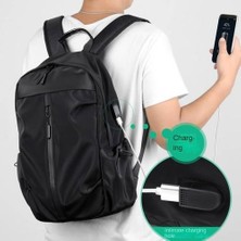 Htun Business Casual Sırt Erkek Bilgisayar USB Şarj Seyahat Öğrenci Sırt Çantası (Yurt Dışından)