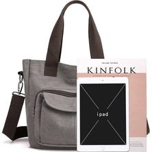 Laıbmfc Tuval Tote Crossbody Çanta - Gri (Yurt Dışından)