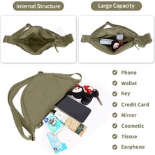 Laıbmfc Naylon Crossbody Sling Çantası - Zeytin Yeşili (Yurt Dışından)