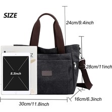 Laıbmfc Tuval Tote Crossbody Çanta - Siyah (Yurt Dışından)