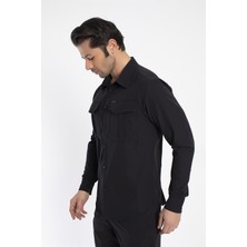 Crozwise Outdoor - Erkek Siyah Spor Gömlek - 7132-10
