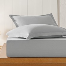 Puffy Naturalis Ranforce Çift Kişilik Lastikli Çarşaf - Gri