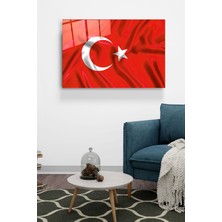 Hinora Türk Bayrağı Cam Tablo, Dekoratif Cam Tablo