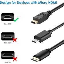 Yuekeda 30CM Mini HDMI Erkek - Mikro HDMI Erkek Adaptör Kablosu (Yurt Dışından)