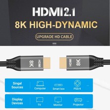 Yuekeda Hdmı2.1 8k 120Hz Yüksek Dinamik Hd Kablo, Kablo Uzunluğu: 5m (Yurt Dışından)