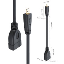 Yuekeda 17CM Mikro HDMI Erkek - HDMI Kadın Adaptör Kablosu (Yurt Dışından)