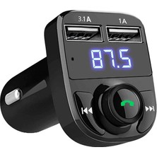 Mezigarc Tüm Telefonlara ve Araçlara Uyumlu Çakmaklık Şarj Cihazı Fm Transmitter Bluetooth Araç Kiti Araba Müzik Mp3 Çalar