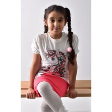 Banada Moda Kız Çocuk Baskılı T-Shirt-Etek Takımı