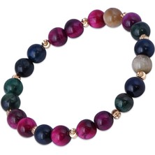 Nusnus Renkli Kaplangözü Taşlı Dorikalı Kadın Bileklik