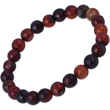 Nusnus Fasetli 8 mm Akik Taşı Erkek Bileklik