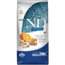 N&D Nd Ocean Düşük Tahıllı Morina Balıklı ve Portakallı Yetişkin Kedi Maması 10 kg