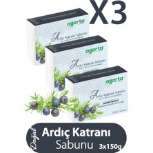 Agarta El Yapımı Doğal Ardıç Katranı Sabunu 150 gr x 3 Adet