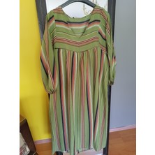 Deseo Boutique Kadın Yeşil ve Kahve Tonlarında Standart Beden(38-40-42) Elbise