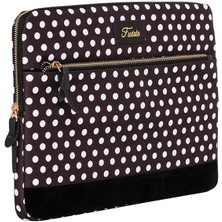 Fudela 13-14 inch black Polka Dot Macbook- Laptop Çantası