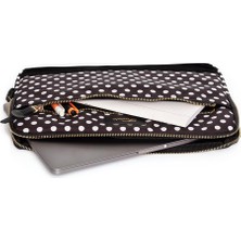 Fudela 13-14 inch black Polka Dot Macbook- Laptop Çantası