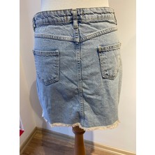 Alya NS Butik Mini Yırtık Jean Etek