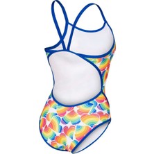 Arena Pride Swimsuit Super Fly Back Kadın Mavi Yüzücü Mayosu 005926810