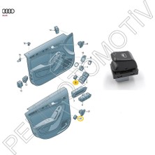 pelit oto Audi Q5 Sağ Ön Arka Tekli Cam Düğmesi 8K0959855A