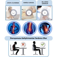 Arnee Ortopedik Ofis Sandalye Oto Araç Koltuk Bel Destek Yastığı Sırt Minderi