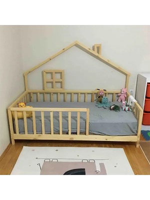 Loolpi Home Loolpi Home Montessori Bebek ve Çocuk Karyolası Unisex Doğal Ahşap Yatak