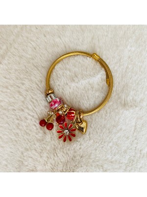 CK Accessories Gold Pandoramodel Çiçekli Charm Kadın Bileklik