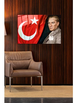 Hinora Türk Bayrağı ve Atatürk Cam Tablo, Dekoratif Cam Tablo