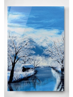 Hinora Kar Manzaralı Cam Tablo, Dekoratif Cam Tablo