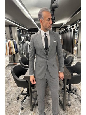 Fc Plus DÜZ YELEKLİ ANTRASİT TAKIM ELBİSE