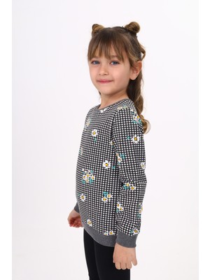 Toontoy Kids Toontoy Kız Çocuk Papatya Baskılı Sweatshirt