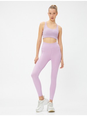 Koton Yüksek Bel Sporcu Tayt Dikiş Detaylı