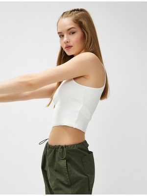 Koton Basic Crop Atlet Halter Yaka Fitilli