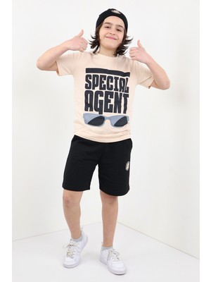 Toontoy Kids Toontoy Erkek Çocuk Önü Yazı Baskılı Alt Arma Detaylı Şortlu Takım