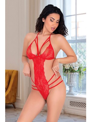 Colezium Kırmızı Dantelli Bodysuit