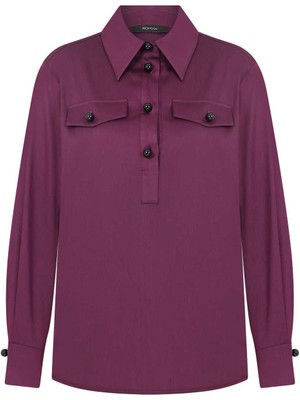 ROMAN Cep Detaylı  Bluz Mürdüm K2213082_007