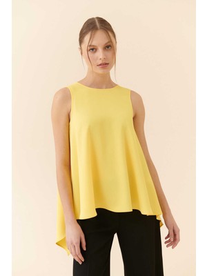 ROMAN Dökümlü Krep Bluz Sarı Y2313008_009
