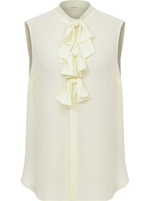 ROMAN Fırfır Detaylı Krep Bluz Lime Y2313601_428