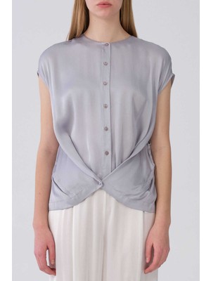 ROMAN Düşük Omuzlu Bluz Buz Mavisi Y2113102_373