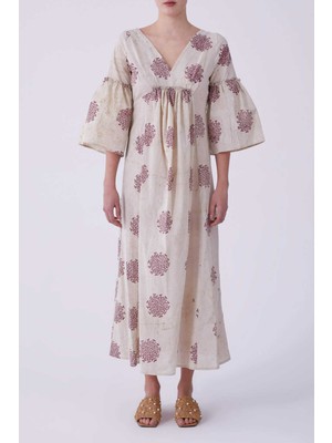 ROMAN Sırt Detaylı Desenli Uzun Elbise Standart Renk Y2169147_089