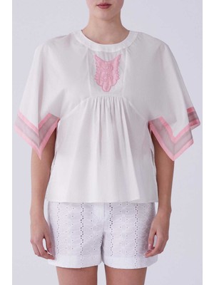 ROMAN Kol ve Ön Detaylı Bluz Krem Y2113124_047