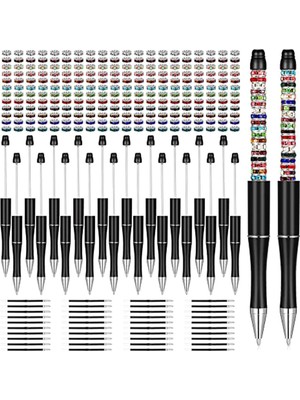 Belovee 300PCS Beadable Pens Ball Kalem 1.0mm Sınav Için Yedek Günlük Kalemler Çizim Siyah Set (Yurt Dışından)